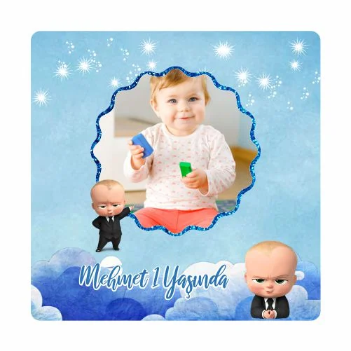 Patron Bebek Temalı Doğum Günü Magneti